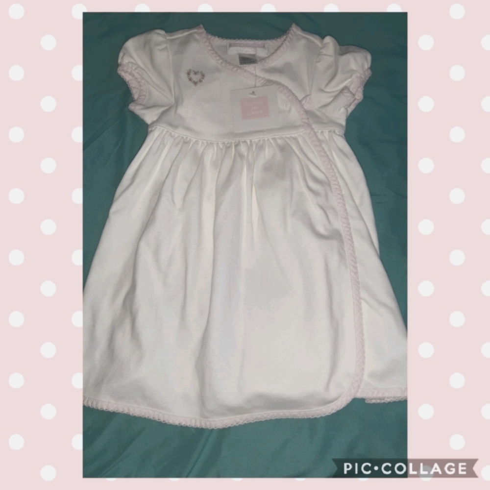 🆕️ Janie and Jack Gorgeous White & Pink Layette Dress Set Baby Girls 3-6 Months